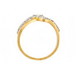 IGI 0.53 Ct White Round Cut SI1 Diamonds 18 Kt Real Yellow Gold Engagement Ring