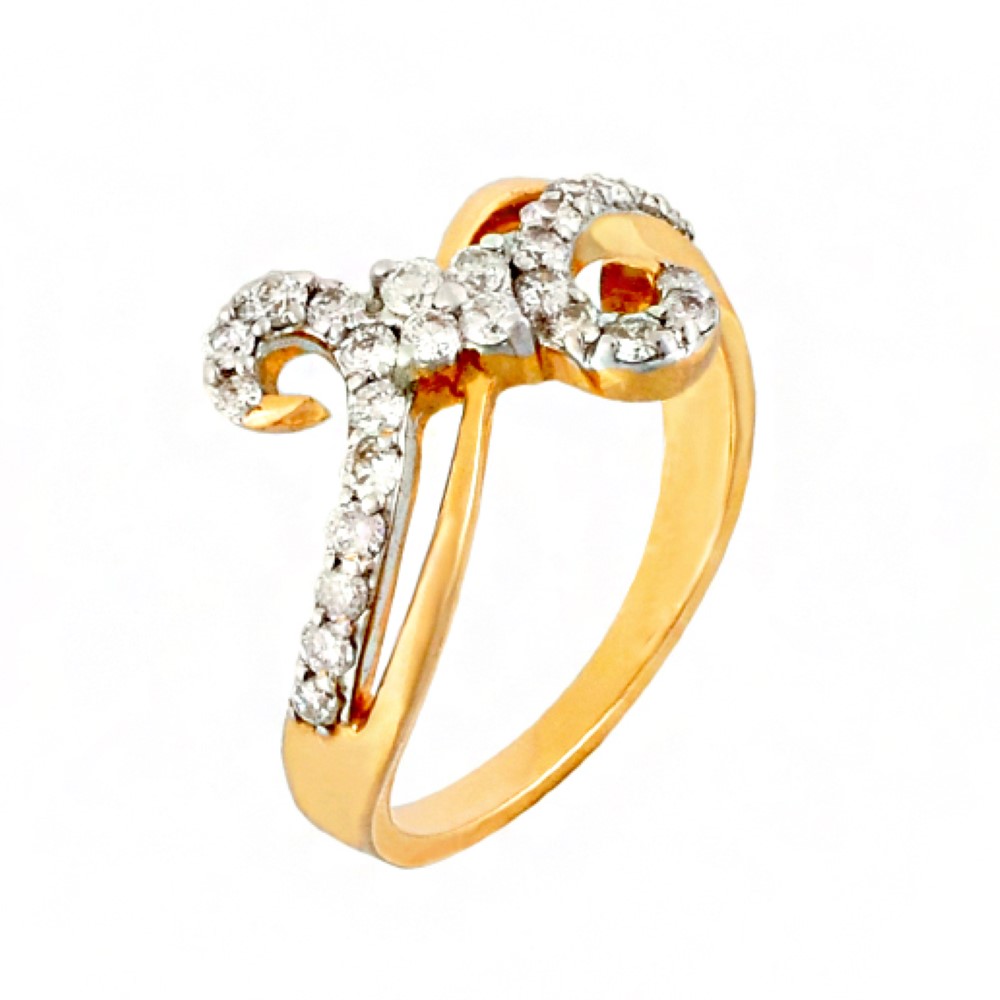 IGI 0.53 Ct White Round Cut SI1 Diamonds 18 Kt Real Yellow Gold Engagement Ring