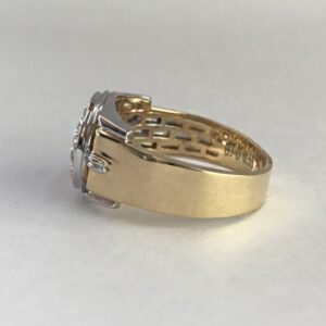 IGI 0.55 Ct White Round Cut G/SI1 Diamonds 18 Kt Real Gold Engagement Men's Ring