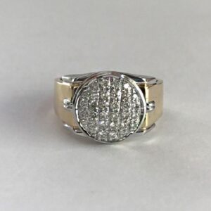 IGI 0.55 Ct White Round Cut G/SI1 Diamonds 18 Kt Real Gold Engagement Men's Ring