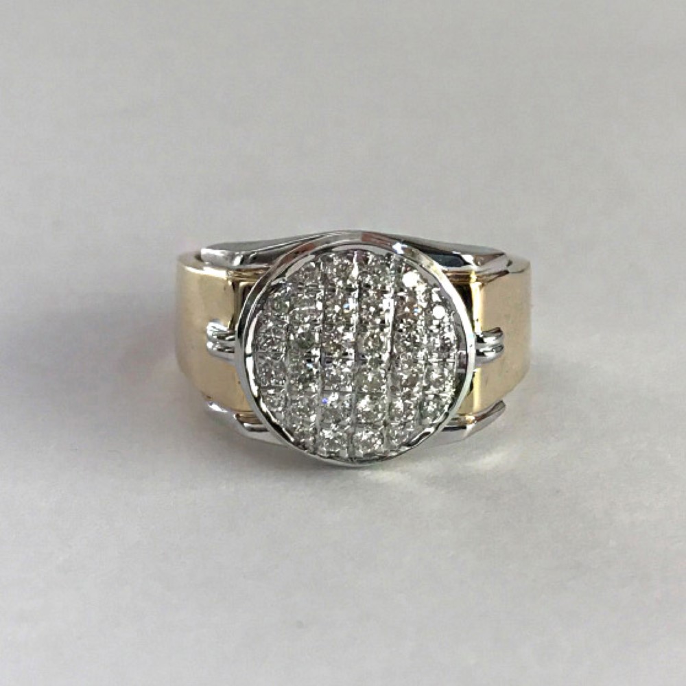 IGI 0.55 Ct White Round Cut G/SI1 Diamonds 18 Kt Real Gold Engagement Men's Ring - Image 3
