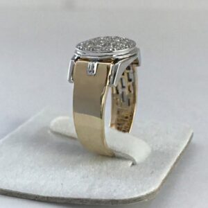 IGI 0.55 Ct White Round Cut G/SI1 Diamonds 18 Kt Real Gold Engagement Men's Ring