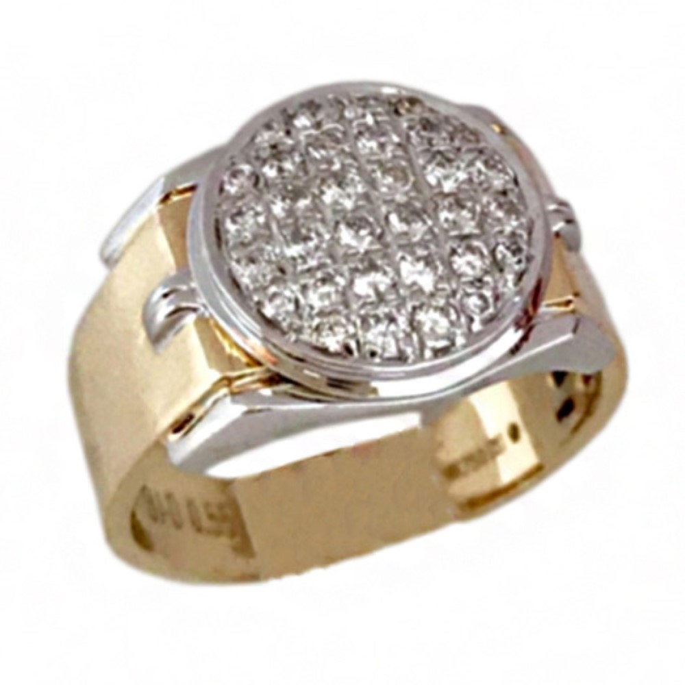 IGI 0.55 Ct White Round Cut G/SI1 Diamonds 18 Kt Real Gold Engagement Men's Ring