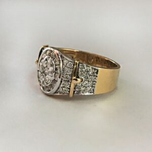 1.25 Ct White Round Cut G/SI1 Natural Diamonds 14 Kt Gold Engagement Men's Ring