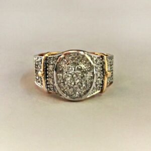 1.25 Ct White Round Cut G/SI1 Natural Diamonds 14 Kt Gold Engagement Men's Ring