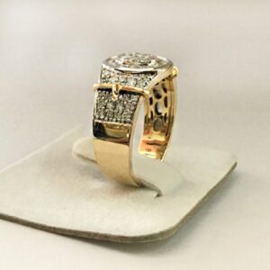 1.25 Ct White Round Cut G/SI1 Natural Diamonds 14 Kt Gold Engagement Men's Ring
