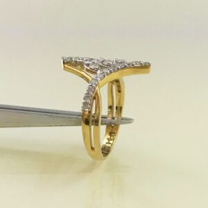 0.57 Ct White Round Cut SI1 Diamond 18 Kt Real Solid Yellow Gold Engagement Ring