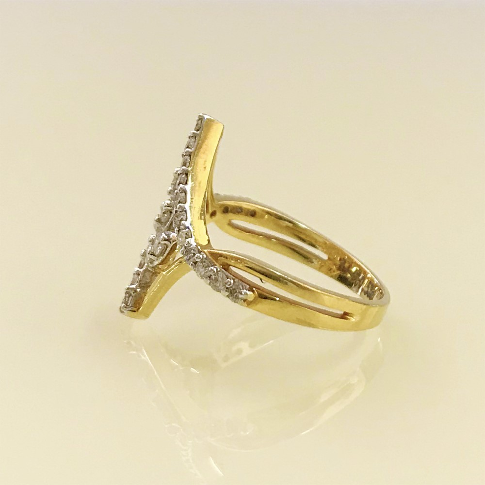 0.57 Ct White Round Cut SI1 Diamond 18 Kt Real Solid Yellow Gold Engagement Ring - Image 4