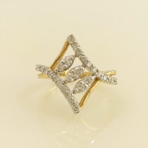 0.57 Ct White Round Cut SI1 Diamond 18 Kt Real Solid Yellow Gold Engagement Ring