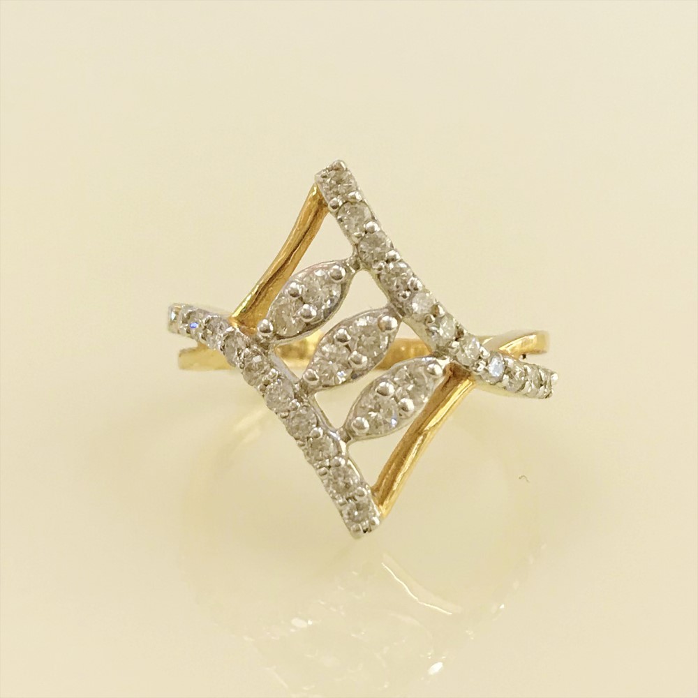 0.57 Ct White Round Cut SI1 Diamond 18 Kt Real Solid Yellow Gold Engagement Ring - Image 3