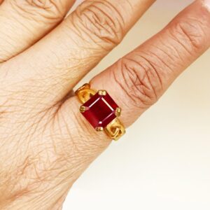 22 Kt  Solid Yellow Gold Natural Genuine Ruby Gemstone Ring Size 7-11