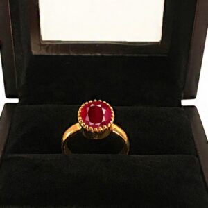 22 Kt  Solid Yellow Gold Natural Ruby Gemstone Unisex Ring Size 6-10