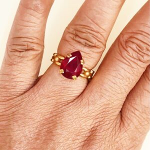 22 Kt  Solid Yellow Gold Natural Genuine Ruby Gemstone Ring Size 6-10