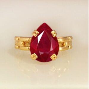 22 Kt  Solid Yellow Gold Natural Genuine Ruby Gemstone Ring Size 6-10
