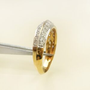 0.60 Ct White Round Cut SI1 Diamonds 18 K Real Solid Yellow Gold Engagement Ring