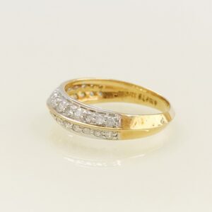 0.60 Ct White Round Cut SI1 Diamonds 18 K Real Solid Yellow Gold Engagement Ring