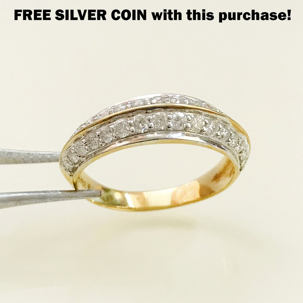0.60 Ct White Round Cut SI1 Diamonds 18 K Real Solid Yellow Gold Engagement Ring