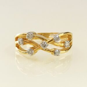 0.21 Ct White Round Cut SI1 Diamonds 18 K Real Solid Yellow Gold Engagement Ring