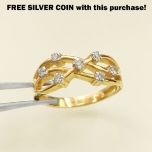 0.21 Ct White Round Cut SI1 Diamonds 18 K Real Solid Yellow Gold Engagement Ring