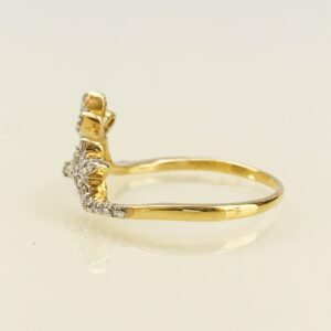 0.48 Ct White Round Cut SI1 Diamonds 18 K Real Solid Yellow Gold Engagement Ring
