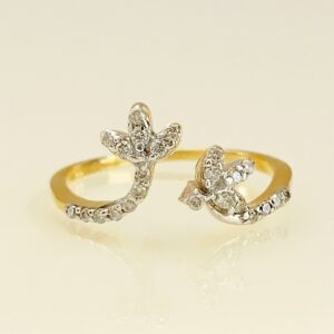 0.48 Ct White Round Cut SI1 Diamonds 18 K Real Solid Yellow Gold Engagement Ring