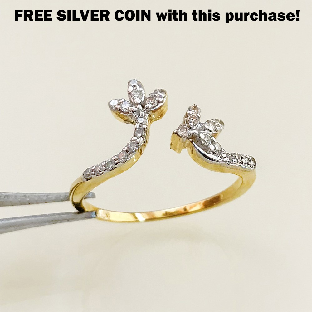 0.48 Ct White Round Cut SI1 Diamonds 18 K Real Solid Yellow Gold Engagement Ring