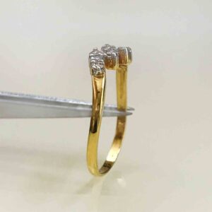 0.34 Ct White Round Cut SI Diamonds 18 Kt Real Solid Yellow Gold Engagement Ring