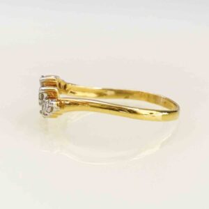 0.34 Ct White Round Cut SI Diamonds 18 Kt Real Solid Yellow Gold Engagement Ring