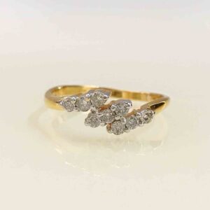 0.34 Ct White Round Cut SI Diamonds 18 Kt Real Solid Yellow Gold Engagement Ring