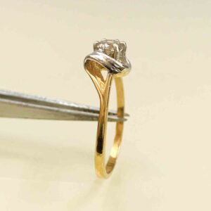 Solitaire 0.29 Ct White Round Cut I Diamonds 18 Kt Real Solid Yellow Gold Ring
