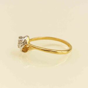 Solitaire 0.29 Ct White Round Cut I Diamonds 18 Kt Real Solid Yellow Gold Ring