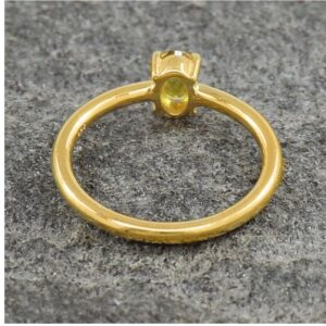 18 Kt   Yellow Gold Natural Certified Yellow Sapphire Women'S Ring 5gm