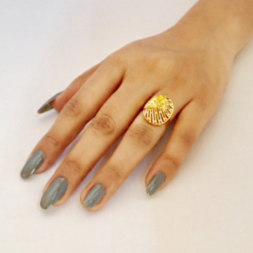 22 Kt Real Solid Yellow Gold Engagement Wedding Women'S Ring Size 5-10 - Image 4