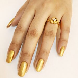 22 Kt   Yellow Gold Engagement Women'S Finger Ring 3.220g Size 6-9