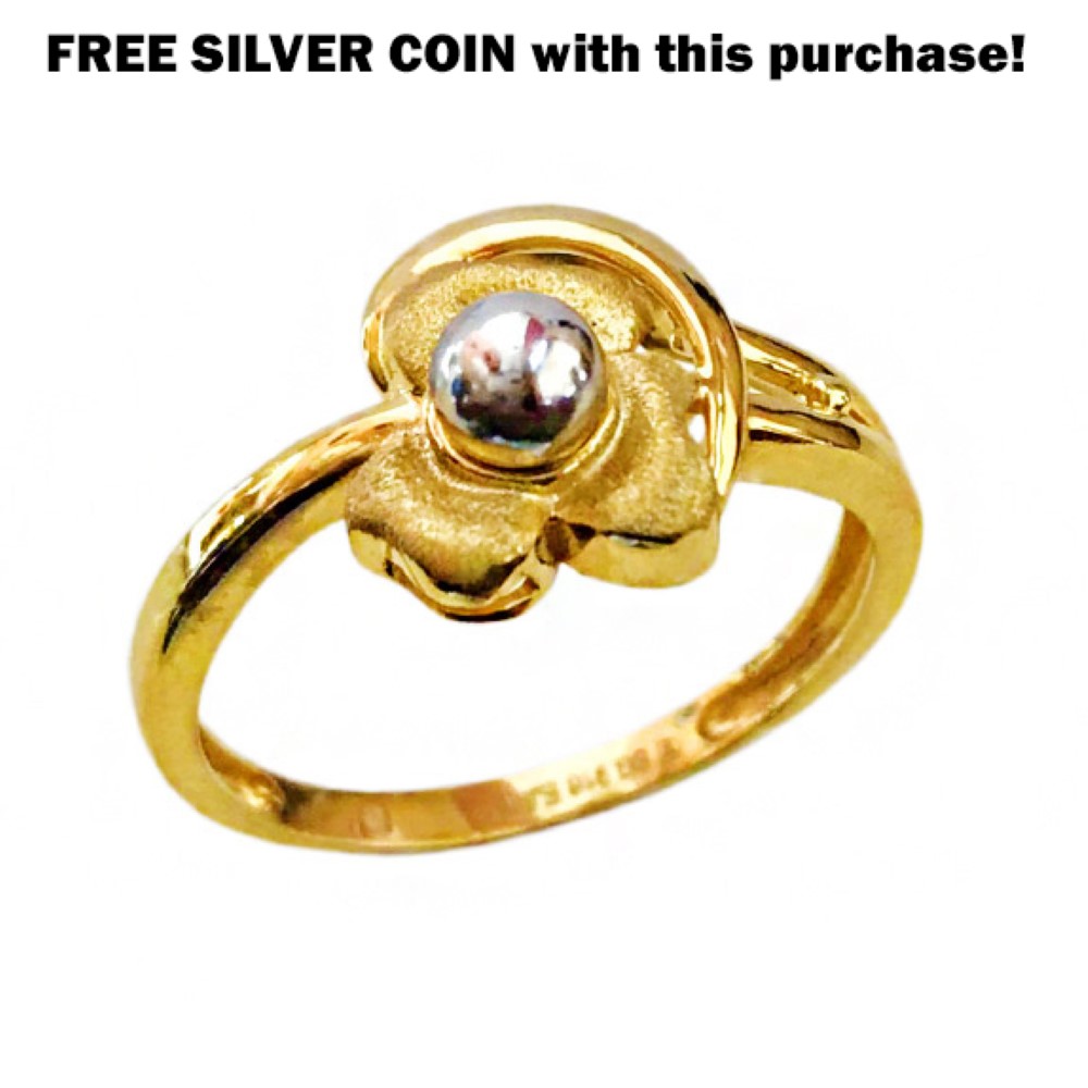 22 Kt   Yellow Gold Engagement Women'S Finger Ring 3.220g Size 6-9