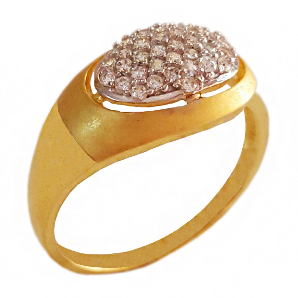 22 Kt  Solid Yellow Gold Engagement Women's Finger Ring CZ Size 5-9