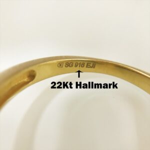 22 Kt   Yellow Gold Engagement Women's Finger Ring 3.640g Size 7-10