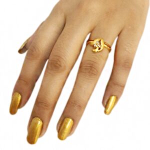 22 Kt   Yellow Gold Engagement Women's Finger Ring 3.640g Size 7-10