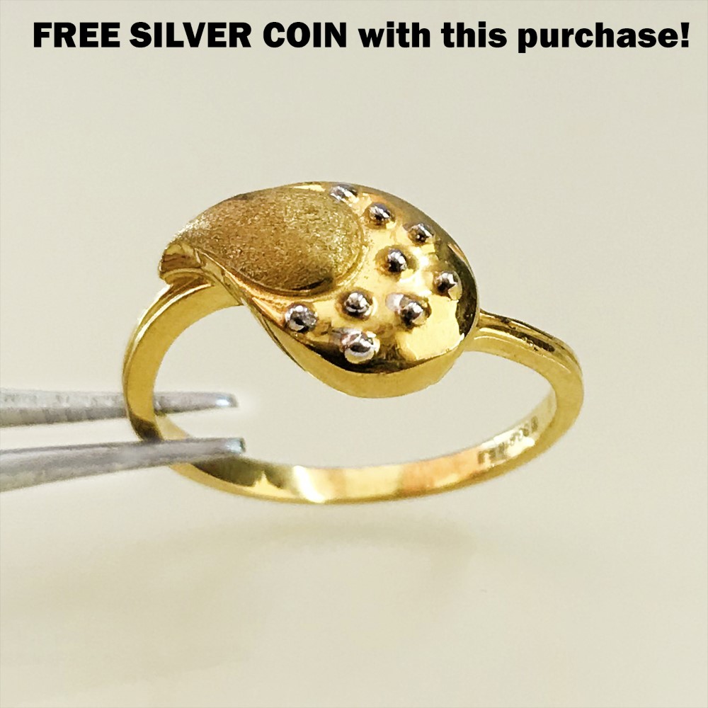 22 Kt   Yellow Gold Engagement Wedding Women Ring 3.590 g Size 6-9