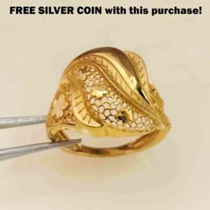 22 Kt   Yellow Gold Engagement Wedding Women'S Finger Ring 5.410 Grams