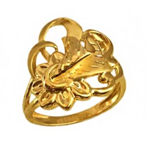22 Kt   Yellow Gold Engagement Wedding Women'S Finger Ring 5 Grams