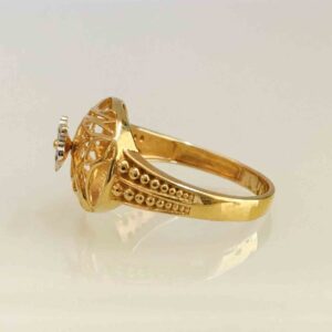 Fine Jewelry 18 Kt Yellow Gold Engagement Women'S Finger Ring Size 6-9