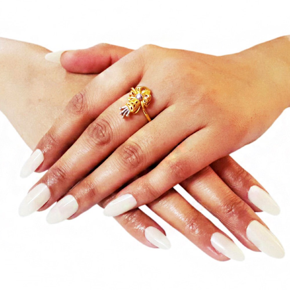 18 Kt Solid Yellow Gold Engagement Wedding Women Finger Ring Size 6-9 - Image 2
