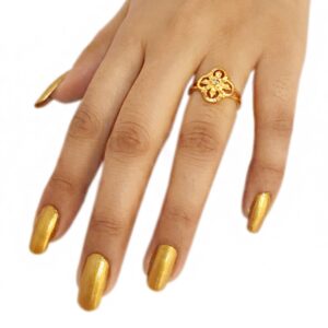22 Kt Fine Yellow Gold Engagement Women'S Finger Ring 4.260 g Size 6-9