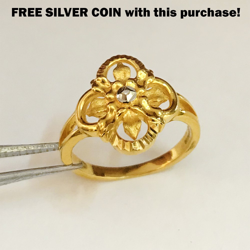 22 Kt Fine Yellow Gold Engagement Women'S Finger Ring 4.260 g Size 6-9