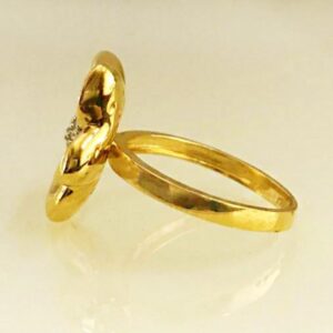 22 Kt   Yellow Gold Engagement Wedding Women Ring 3.320 g Size 6-9