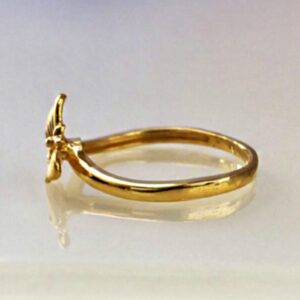 18 Kt   Yellow Gold Butterfly Wedding Women's Finger Ring Size 6-9