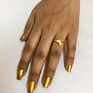 18 Kt   Yellow Gold Butterfly Wedding Women's Finger Ring Size 6-9