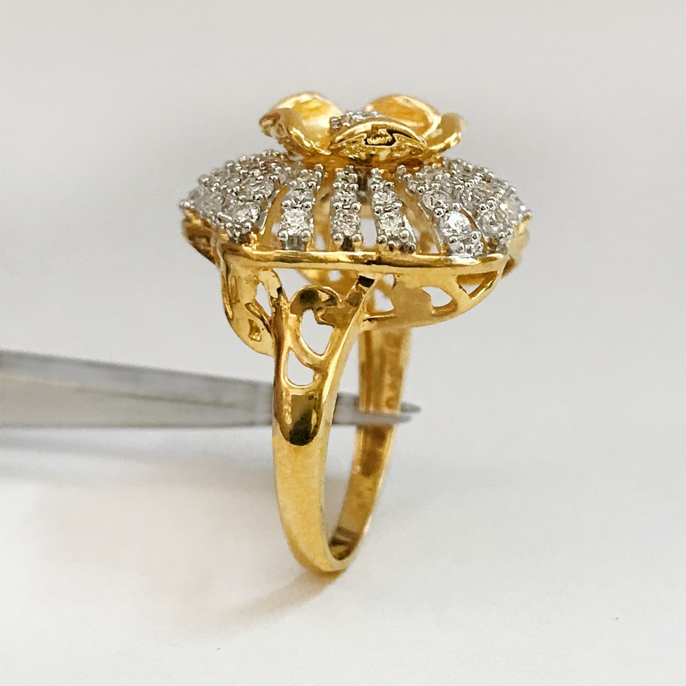 18 Kt Yellow Gold Engagement Finger Ring Cubic Zirconia Size 6-9 - Image 5