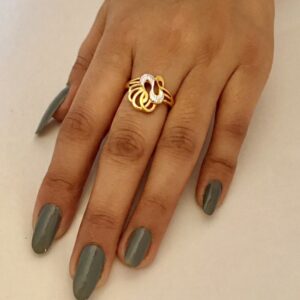 Fine Jewelry 22 Kt Yellow Gold Engagement Women'S Finger Ring Size 6-9